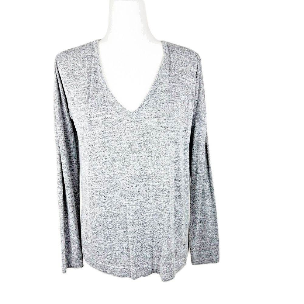 Rag & Bone Shirt Women Small Grey V-Neck Long Sleeve Knit Pullover Casual